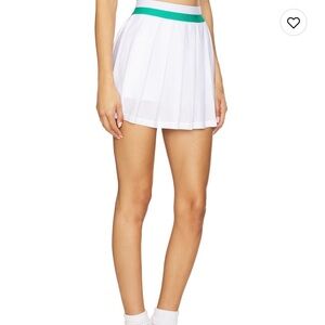 Beach Riot White Mini Skirt with Green Accent